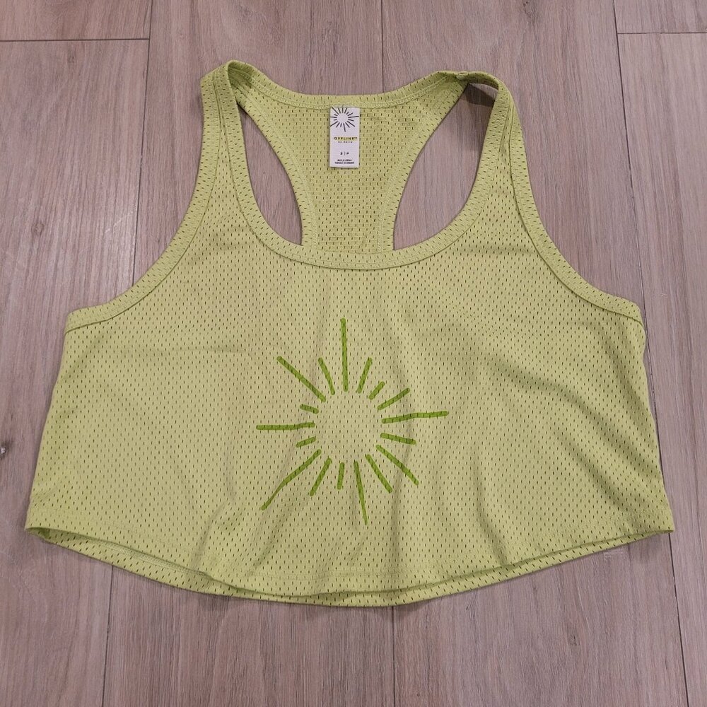 AERIE | OFFLINE Mesh Crop Tank Top | Sz. S